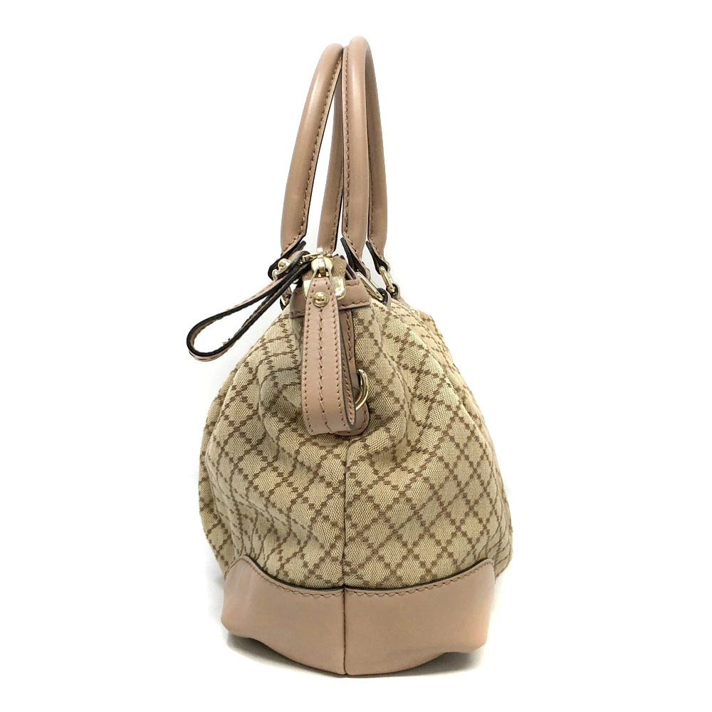 Gucci Canvas Bag Handbag Shoulder Beige Brown